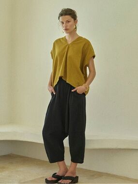 Atelier Delphine Celeste Cotton Top in Denim